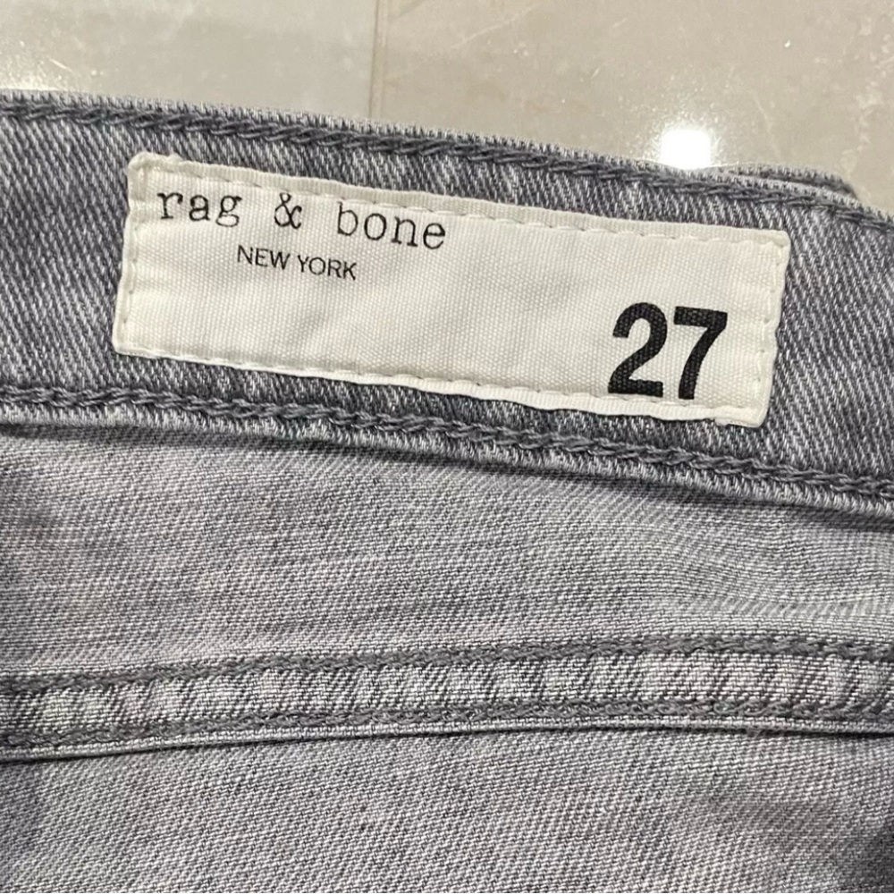 Rag And Bone Woman’s Jeans Size 27 Light Grey Mid Rise Skinny Ankle Zipper Front - Picture 3 of 6
